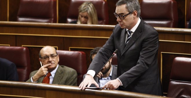 El secretario general de Ciudadanos, José Manuel Villegas, en su escaño en el Congreso. E.P.