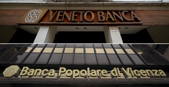 Las sedes de Banca Popolare de Vincenza y de Veneto Banca. REUTERS