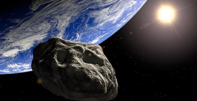 Recreación de un asteroide.