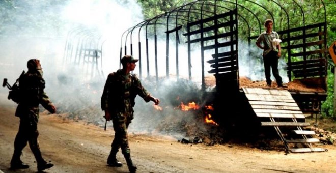 Militantes de las FARC en Cali, Colombia /REUTERS