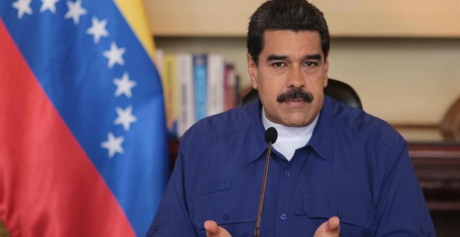 Fotografía cedida por la oficina de prensa del Palacio de Miraflores que muestra al presidente de Venezuela, Nicolás Maduro, durante un acto de gobierno. | EFE