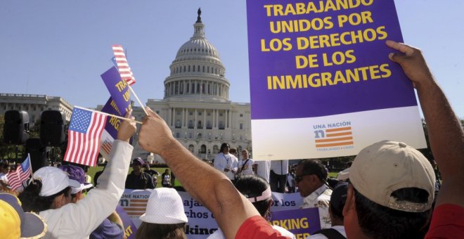 Manifestación a favor de los inmigrantes frente al Capitolio en Washington. EFE/Archivo