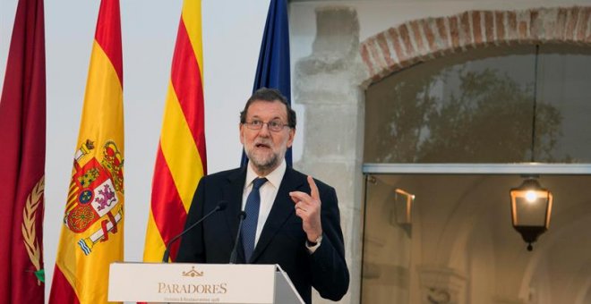 El presidente del Gobierno, Mariano Rajoy, el pasado jueves en la inauguración del Parador de Lleida. /EFE