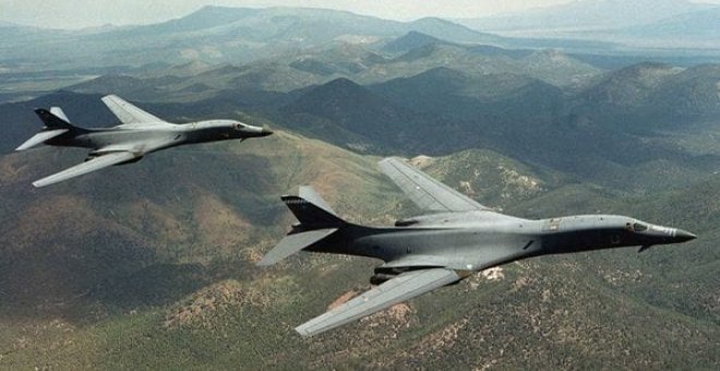 Bombardero B-1B, como los que EEUU ha desplegado en Corea. REUTERS