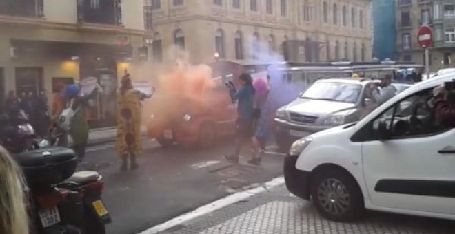 Imagen de la protesta contra los efectos del turismo masivo en San Sebastián.