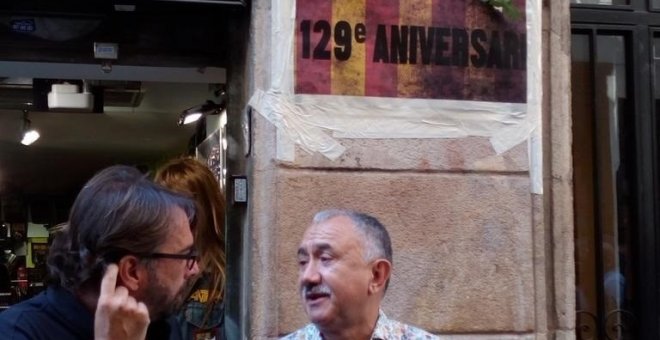 El secretario general de la UGT, Josep Maria Álvarez en la conmemoración del 129 aniversario de la fundación del sindicato en la capital catalana.EUROPA PRESS/UGT