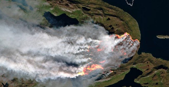 Incendio en la costa oeste de Groenlandia. ESA/ Pierre Markuse