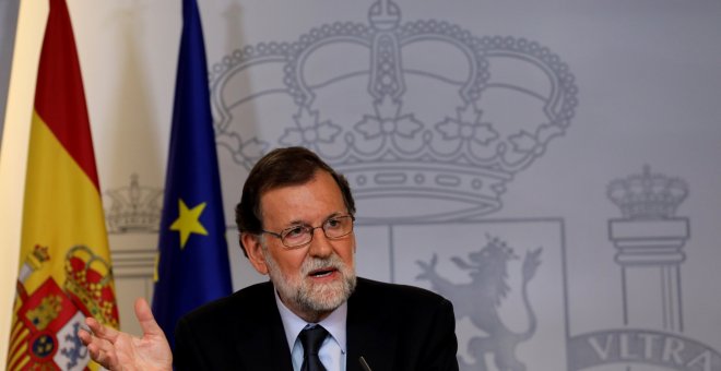 El presidente del Gobierno, Mariano Rajoy, durante la rueda de prensa tras el Consejo de Ministros. REUTERS/Sergio Perez