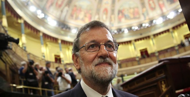 El presidente del Gobierno, Mariano Rajoy, en el hemiciclo del Congreso. Archivo REUTERS