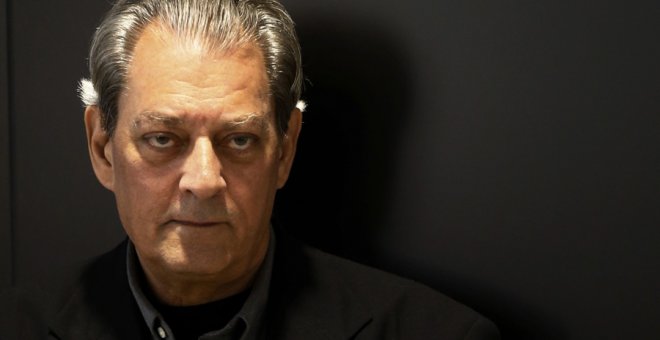 El escritor estadounidense Paul Auster, durante la presentación hoy en Madrid de su última novela '4321'.- EFE