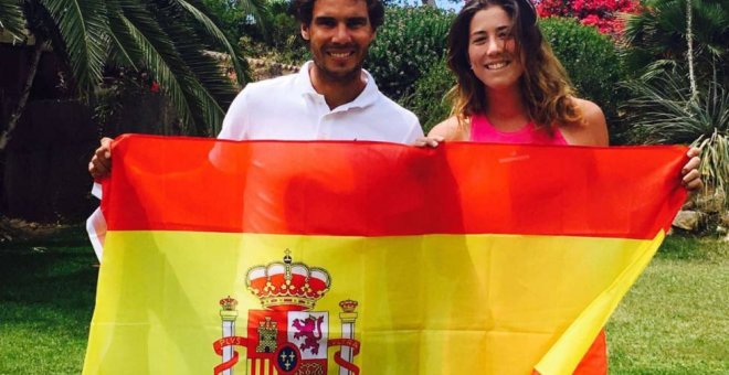 Nadal y Muguruza, en una foto colgada por la tenista en su Twitter.