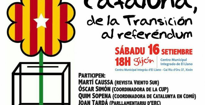 Cartel del acto suspendido en Gijón.