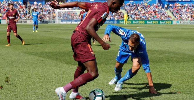 Ousmane Dembelé durante el partido Getafe-Barcelona. | PAUL HANNA (REUTERS)