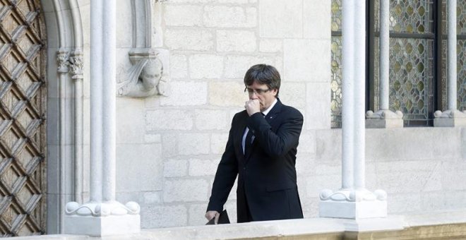 El president Carles Puigdemont al Palau de la Generalitat / EFE Andreu Dalmau