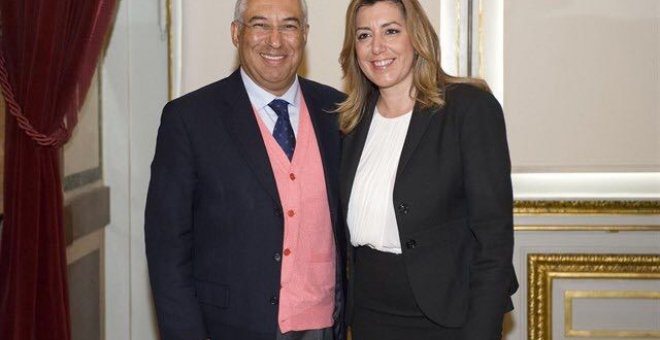 Antonio Costa con Susana Díaz, en una visita a Lisboa en 2014 cuando era alcalde de la capital portuguesa