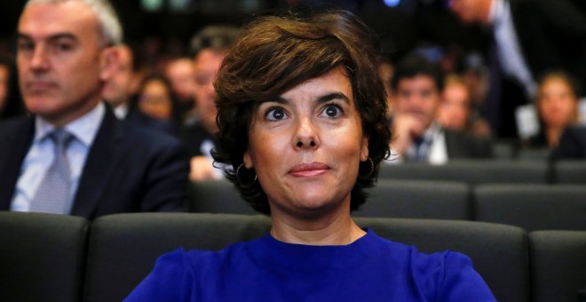 La vicepresidenta del Gobierno, Soraya Sáenz de Santamaría, asiste a la inauguración de la tercera cumbre de turismo "Summit Shopping Tourism & Economy", en Madrid. EFE/Mariscal