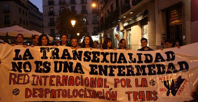 Manifestación a favor de la despatologización trans.