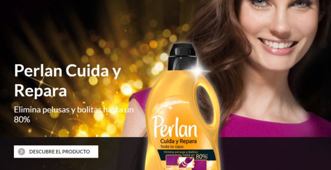 Facua pide la retirada de los anuncios de Perlan que asocian el lavado de la ropa con la mujer.