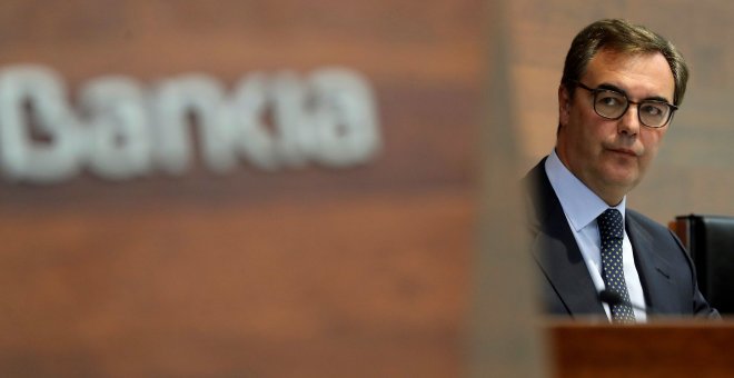 El consejero delegado de Bankia, José Sevilla, durante la presentación de los resultados de la entidad hasta septiembre. EFE/ Ballesteros