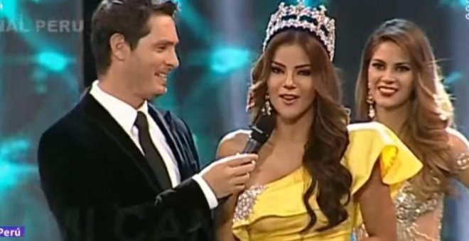 Imagen del certamen de Miss Perú 2017, que se convirtió en un alegato contra la violencia machista./ YOUTUBE