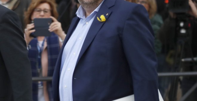 Oriol Junqueras, a su llegada a la Audiencia Nacional. / EFE