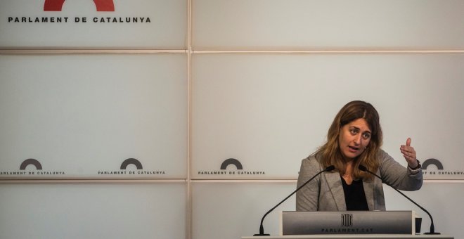 La coordinadora general del PDeCAT, Marta Pascal, durante la rueda de prensa que ha ofrecido  tras la reunión del comité nacional de su partido. EFE/Quique García
