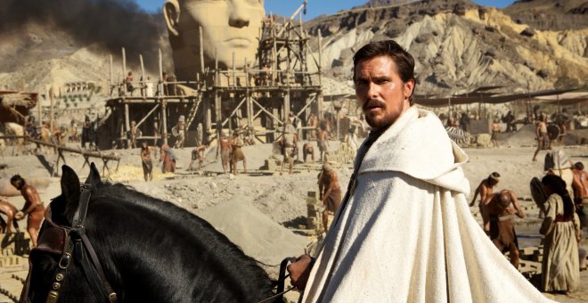 Foto del rodaje de Exodus, de Ridley Scott, en el desierto de Almería