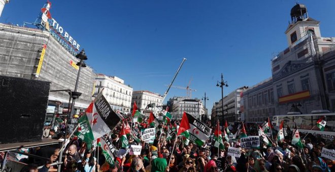 Manifestación en Madrid en apoyo al pueblo del Sahara