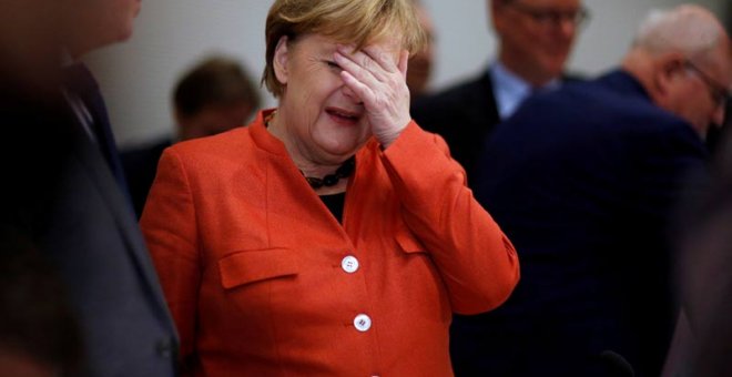 Angela Merkel este pasado lunes en el Parlamento alemán. | REUTERS
