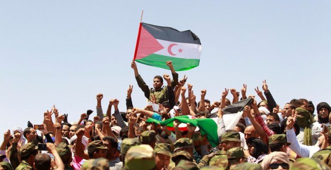 Manifestación contra la ocupación marroquí del Sáhara Occidental