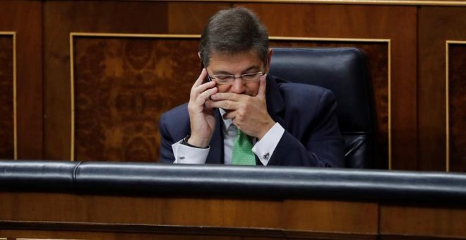 El ministro de Justicia, Rafael Catalá, al inicio de la sesión de control al Gobierno.- EFE
