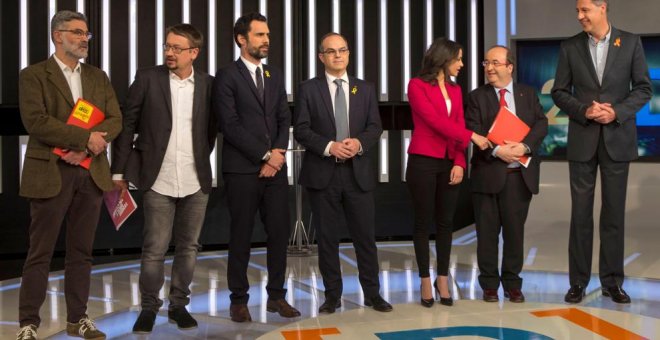 Los candidatos antes del debate electoral. Quique García/EFE