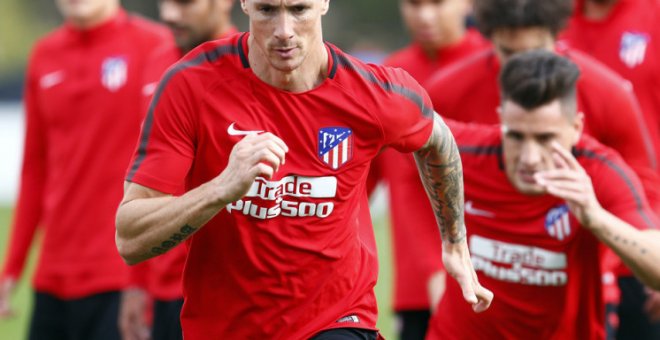 Fernando Torres entrenándose el 1 de noviembre de 2017