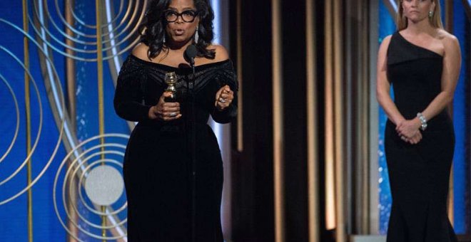 Oprah Winfrey durante su intenso discurso. | EFE