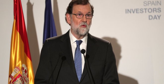 El presidente del Gobierno, Mariano Rajoy,durante su intervención en la inauguración de la VIII edición del Spain Investors Day. EFE/Zipi