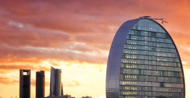 El edificio La Vela, la sede del BBVA en la zona norte de Madrid.