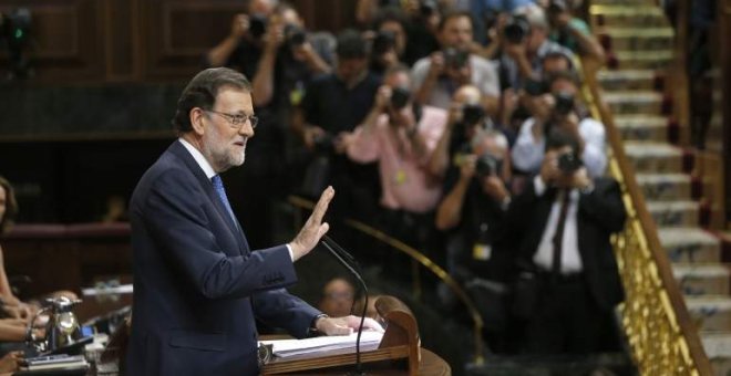 El presidente del Gobierno, Mariano Rajoy, al término de un discurso en el Congreso. EFE/Archivo