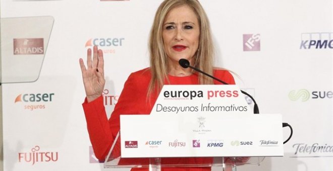 Cristina Cifuentes en un desayuno informativo. EUROPA PRESS