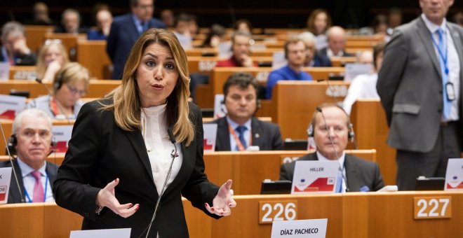 La Presidenta de la Junta de Andalucía, Susana Díaz en la sesión plenaria del Comité Europeo de las Regiones. EFE