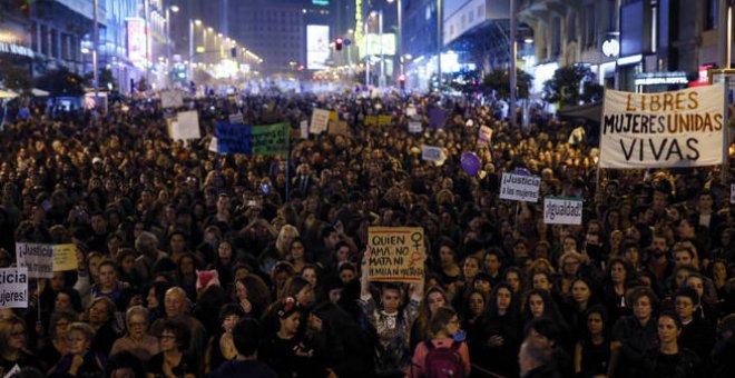 Imagen de la manifestación del 8 de marzo de 2017, en Madrid. EFE