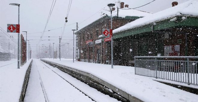 Nieve en Lena (Asturias)