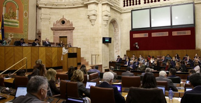 La presidenta de la Junta de Andalucía, Susana Díaz comparece en el Parlamento andaluz.