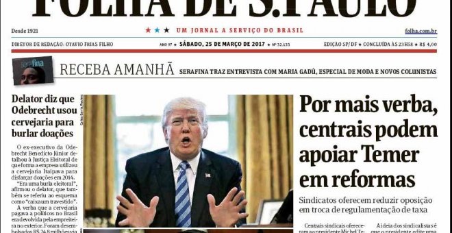 Portada del diario 'Folha de Sao Paulo'.
