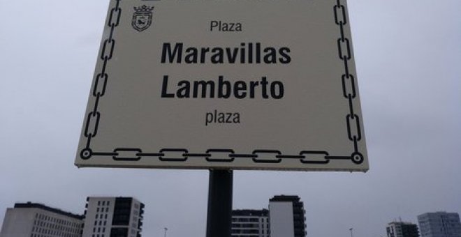 La plaza dedicada a Maravillas Lamberto, en Lezkairu. TWITTER/@LandaJauna