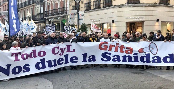 Manifestación por la sanidad pública en Valladolid.