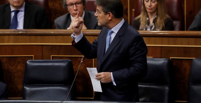 El ministro de Justicia, Rafael Catalá, en la sesión de control al Gobierno celebrada en el Congreso de los Diputados. EFE