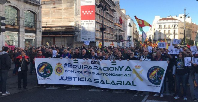 Manifestación de guardias civiles y policías nacionales en Madrid del pasado mes de noviembre.