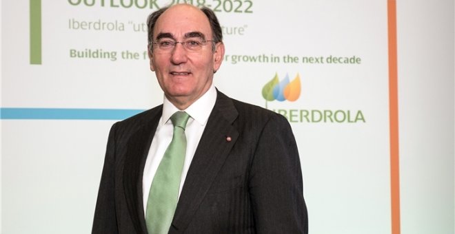 El presidente de Iberdrola, Ignacio Sánchez Galán, en la presentación de resultados de la eléctrica.