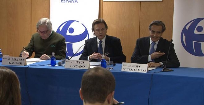 Los responsables de Transparencia Internacional en España presentan en rueda de prensa los resultados de 2017. | EP