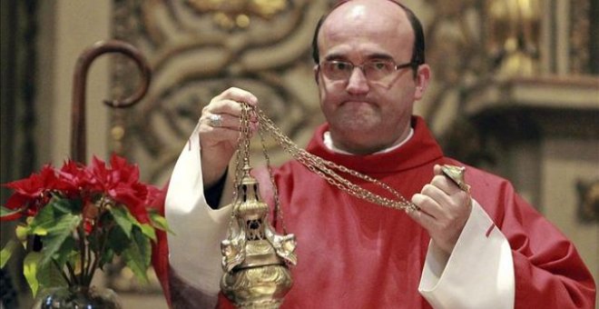 El Obispo de San Sebastián durante un oficio religioso. | ARCHIVO